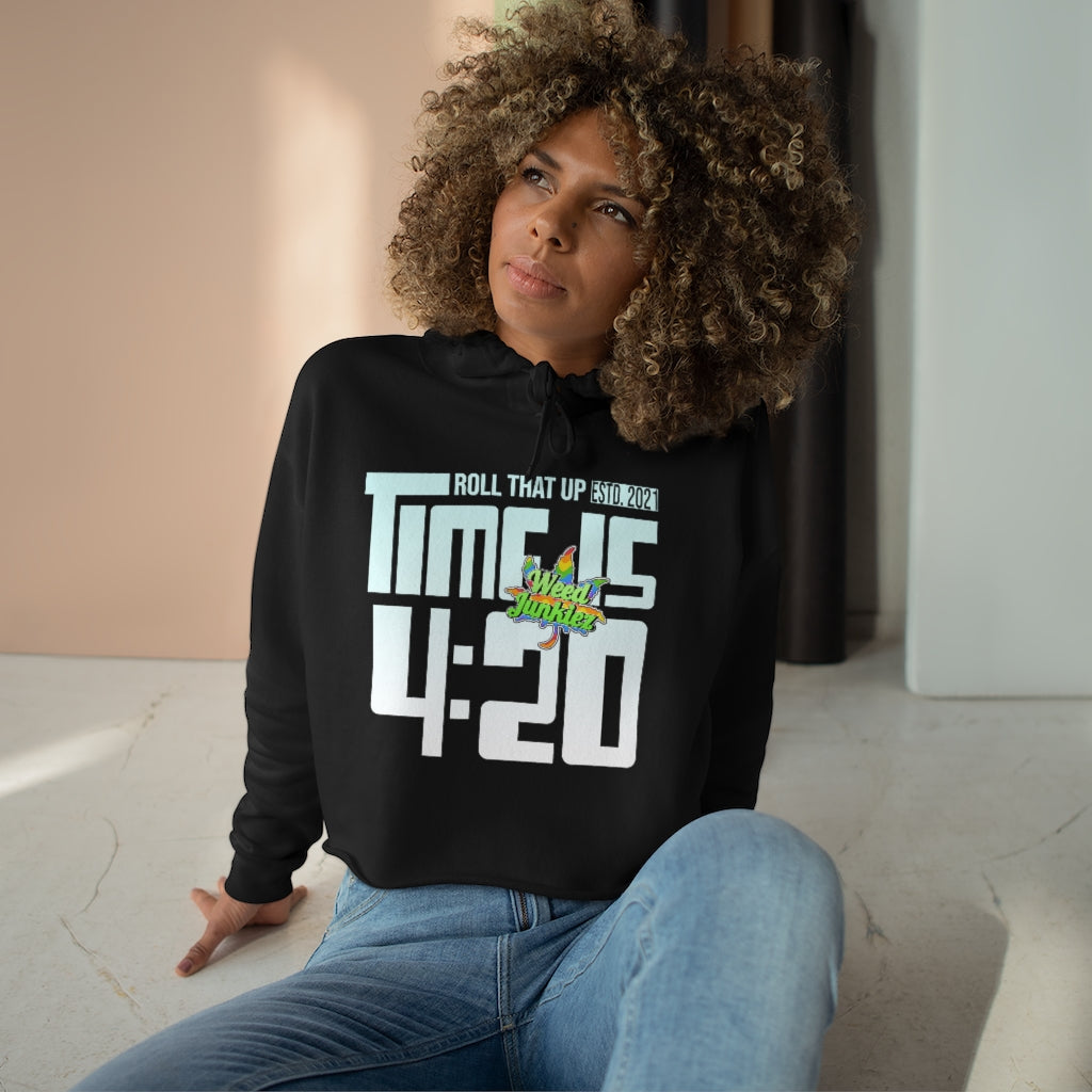 Time Is 420 | Womens Crop Hoodie